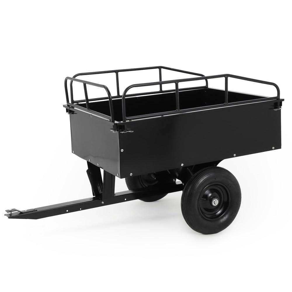 15 cu. ft. 750 lb. Tow-Behind Steel Dump Cart with Removable Sides for Lawn Tractors and ATVs, Black price history on PriceWatchPro