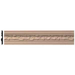 3-5/8 in. x 94-1/2 in. x 3-1/2 in. Unfinished Wood Cherry Medway Carved Crown Moulding