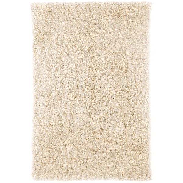 Super Area Rugs Hand-Woven Soft Wool Flokati Shag Rug 8 Feet by 10 Feet White FLOK-8010 8 X 10