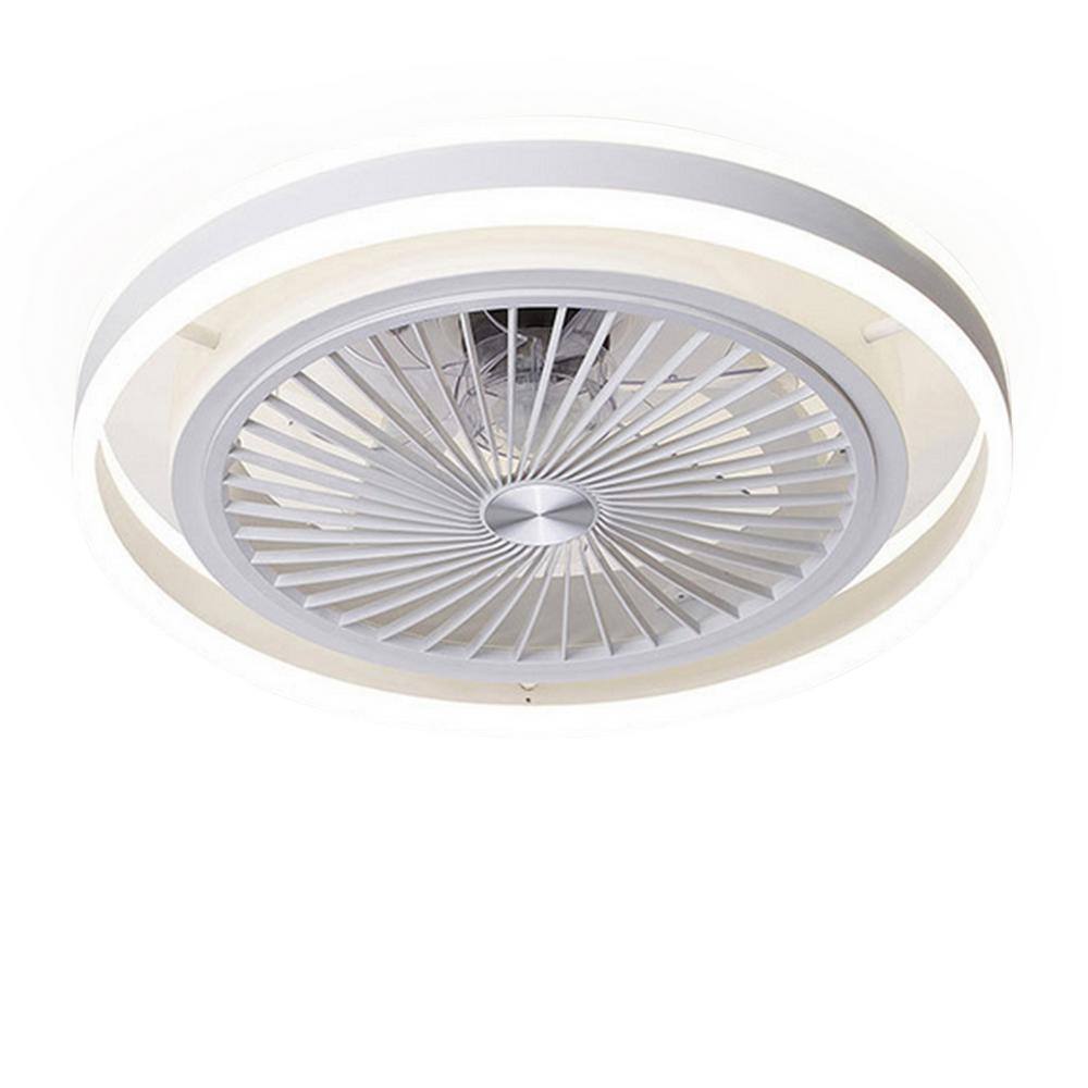 OUKANING 19.69 in. Dimmable Integrated LED Indoor White Enclosed ...