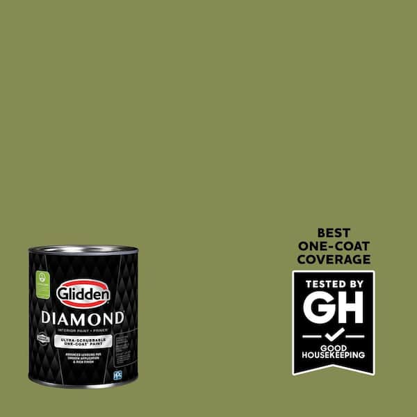 Glidden Diamond 1 qt. PPG1119-7 Glade Green Flat Interior Paint with Primer