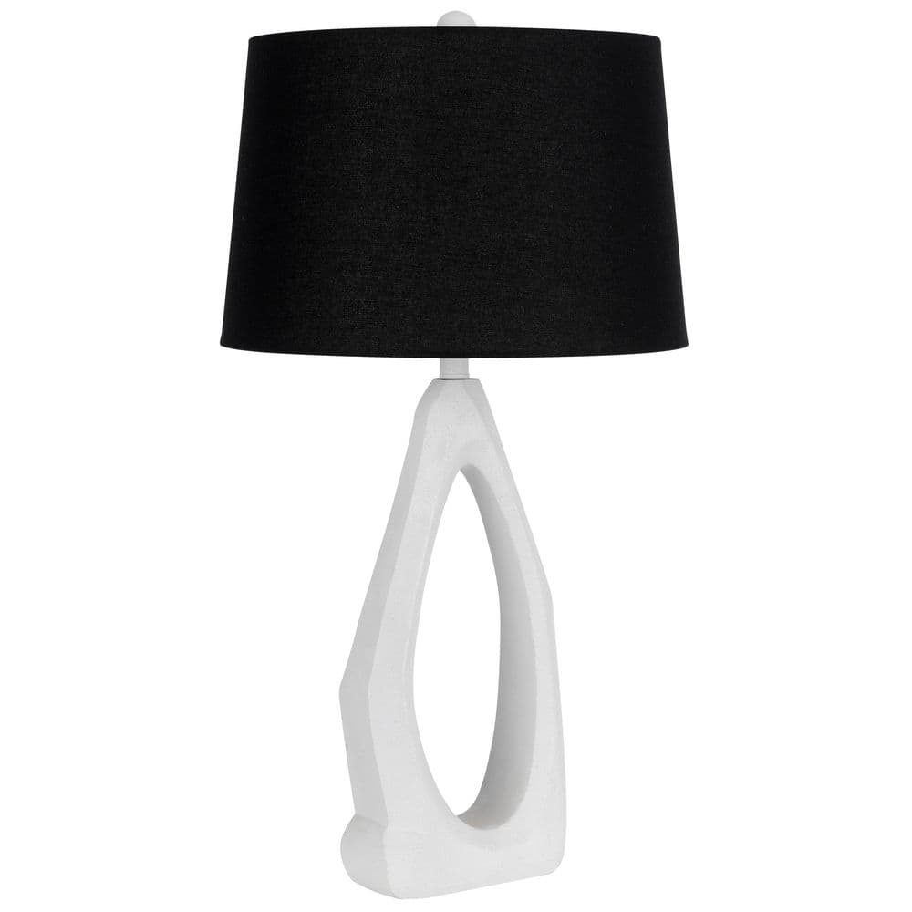 30 in. White Resin Table Lamp with Shade