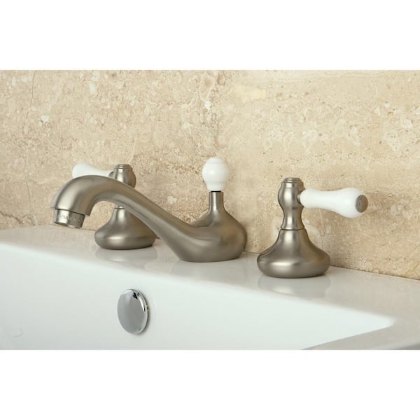 Traditional 8 in. Widespread 2-Handle Bathroom Faucet in Brushed Nickel