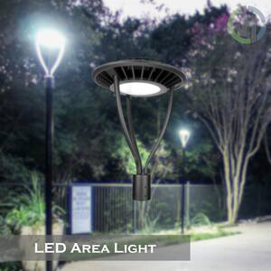 250-Watt Equivalent Integrated LED Outdoor Black Landscape Path Light Post Top Light