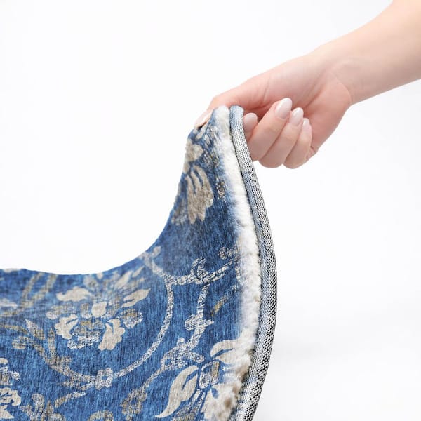 Dream Shag Premium Machine Washable Abstract ADS762 Blue 9 ft. x 12 ft. Area Rug