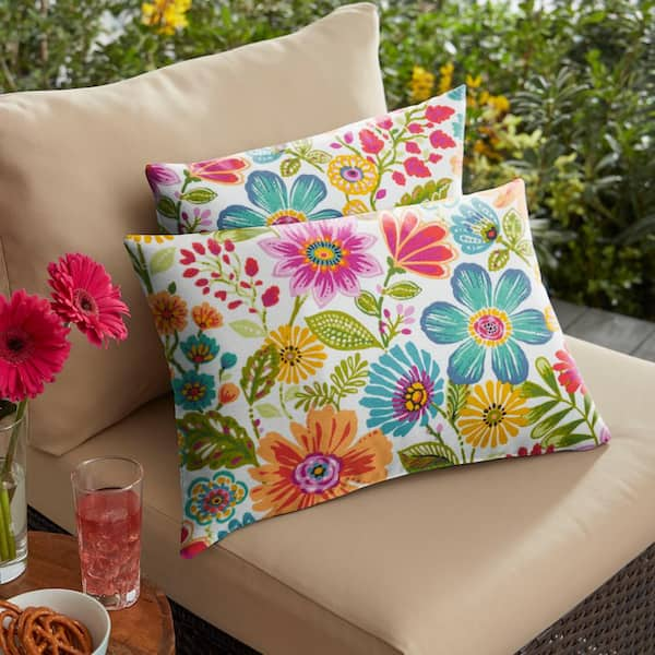 Outdoor floral pillows sale