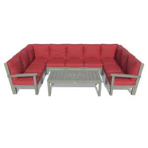 Bespoke Deep Seating 10-Piece Plastic Outdoor Sectional Set and Conversation Table with Cushions