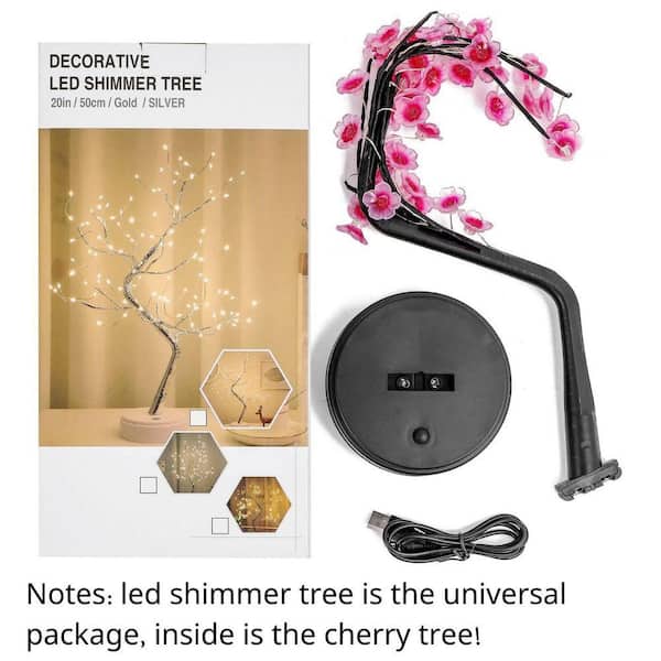 1.5 ft. Artificial Cherry Blossom Tree Lamp-36 LED Bonsai Light