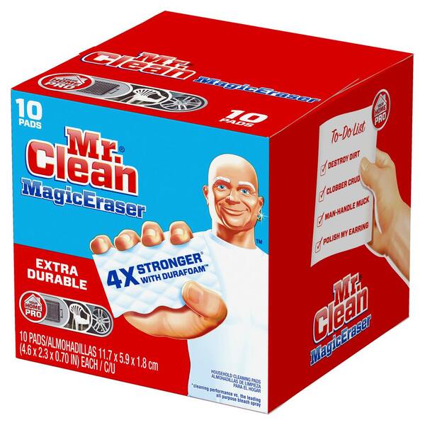 Khăn lau sạch Mr. Clean Extra-Durable Durafoam Magic Eraser dành cho những vết bẩn khó giải quyết nhất. Khăn lau sạch này có khả năng làm sạch hiệu quả sàn nhà, tường, cửa, nội thất ô tô... Với công nghệ Durafoam tiên tiến, khăn lau sạch này sẽ cho bạn một ngôi nhà sạch sẽ và luôn sáng bóng bất kể là những vết bẩn nào.