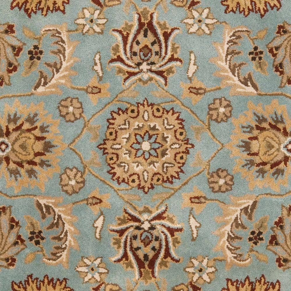 Heritage Hand-Tufted Square Wool and Cotton Rug in Blue - 6' x 6'