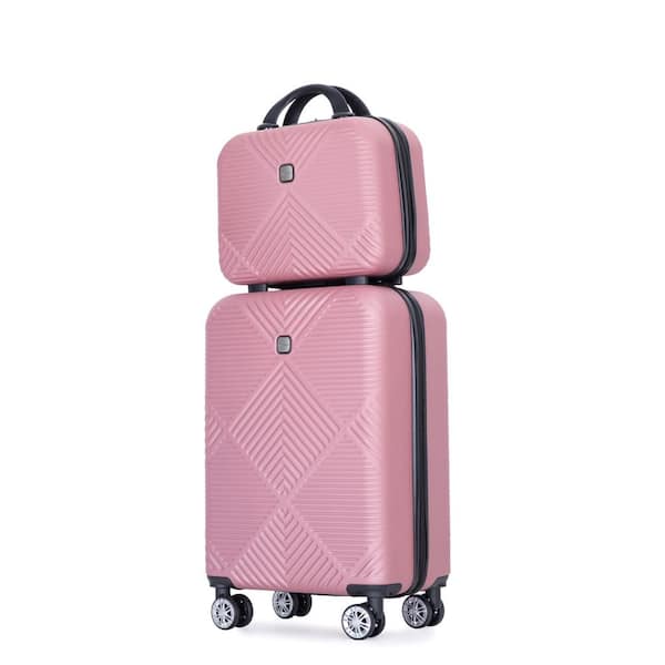grossag 2-Piece Pink Spinner Wheels, Rolling, Lockable Handle and Lightweight Luggage Set