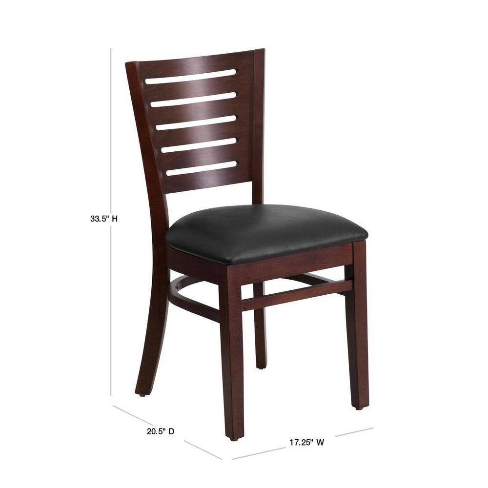 Black and Brown Wood Slat Back Side Chair