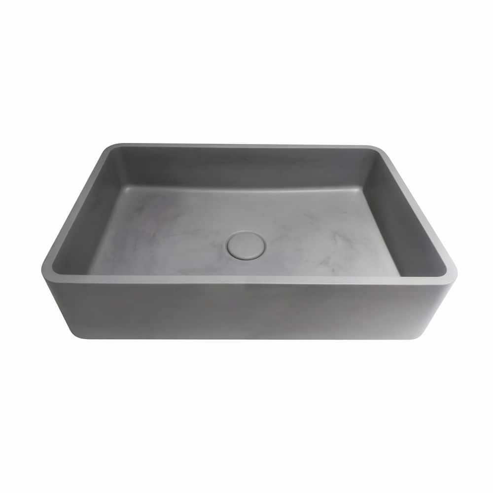 Xspracer Moray 19.68 in. Concrete Vessel Rectangular Modern