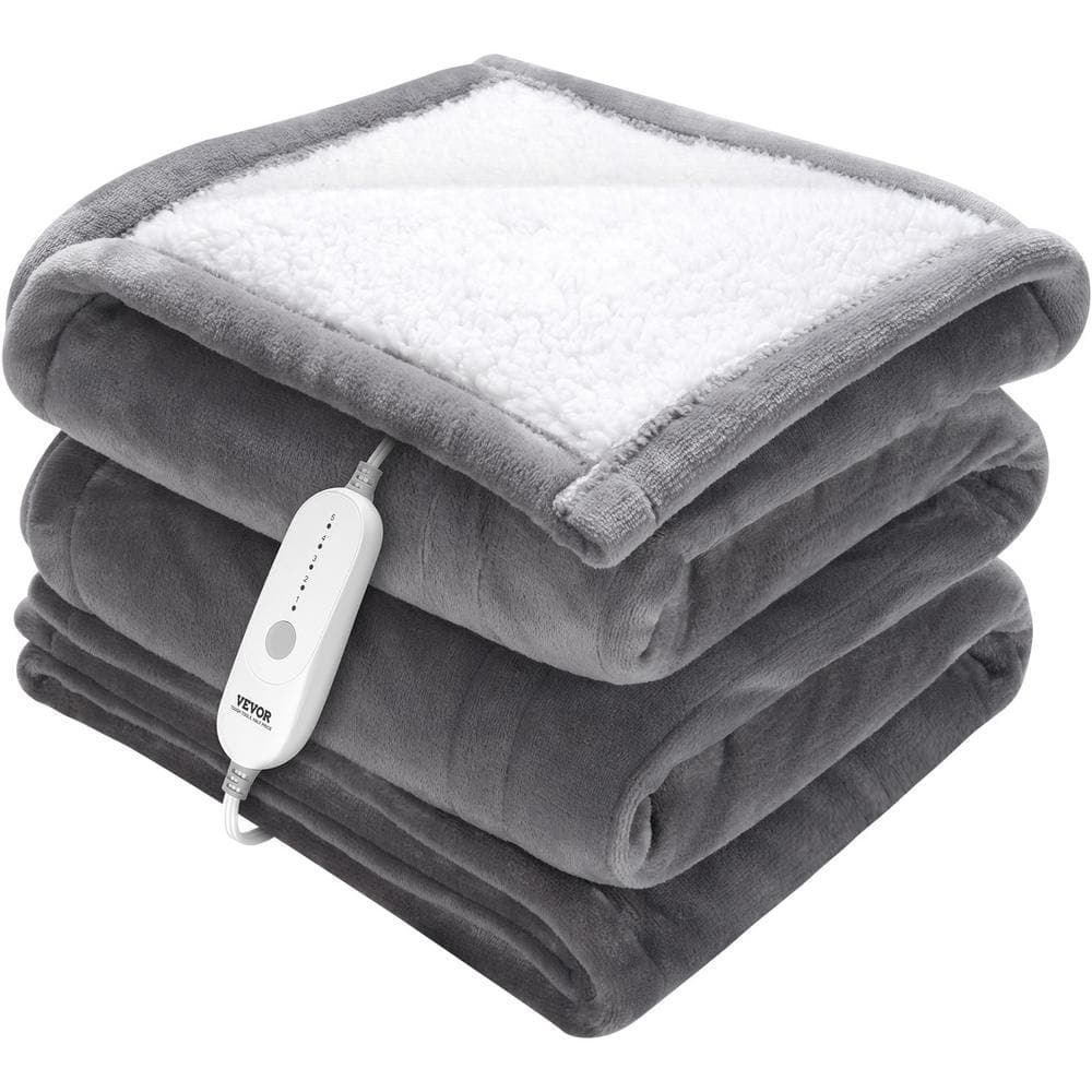 decke1, 180 x 130 cm, Heated Blanket, Electric Blanket with 6 Heat Settings  and 8H Automatic Shut-Off, Fannel Sherpa Cuddly Blanket, Machine Washable  up to 30 °C, Quick Heating for Bedroom, Office, 