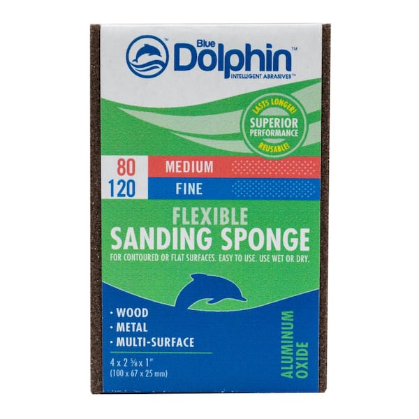2-5/8 in. x 4 in. x 1 in. 80 Grit Medium/120 Grit Fine Sanding Sponge