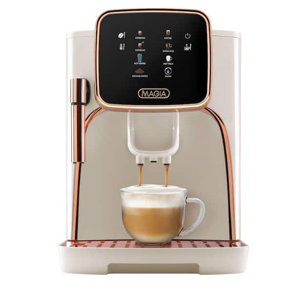 Magia Clasica 2-Cup White Copper Fully Automatic Espresso Machine-With Grinder
