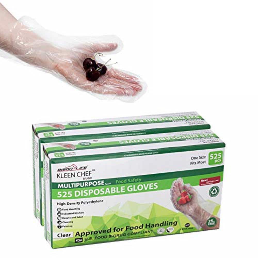 Clear Polyethylene Disposable Gloves Plastic Disposable Gloves 1,000 Count 