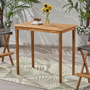 Polaris 41 in. Teak Brown Rectangle Wood Outdoor Patio Dining Table