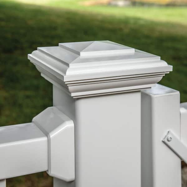 Veranda 4 in. x 4 in. White New England Post Cap with Glue 73031272 The Home Depot