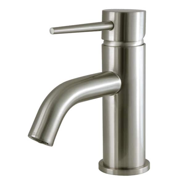 Kingston Brass New York Single-Handle Single Hole Bathroom Faucet with Push Pop-Up in Brushed Nickel