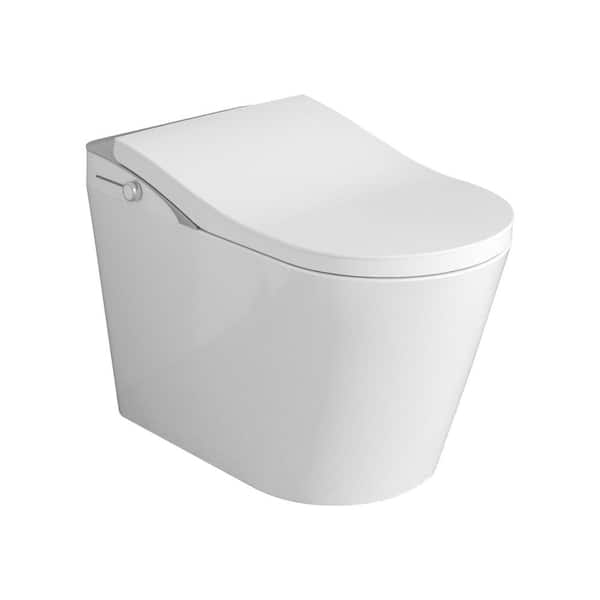 RAINLEX Elongated Bidet Toilet 1.28 GPF in White with Heated Soft Close