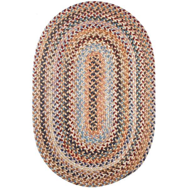 Rhody Rug Annie Wheat Field 5 ft. x 8 ft. Oval Indoor Braided Area Rug