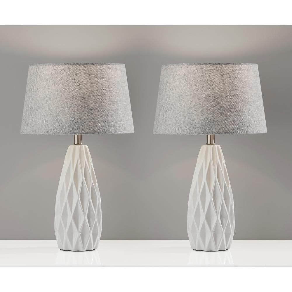 Wayne 27 in. White Lamp Set