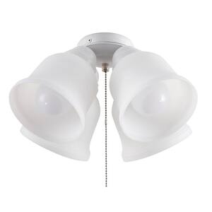 4-Light White Ceiling Fan Shades LED Light Kit