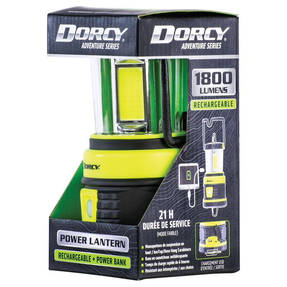 Dorcy 1800 Lumen Rechargeable LED Outdoor Lantern with Power Bank