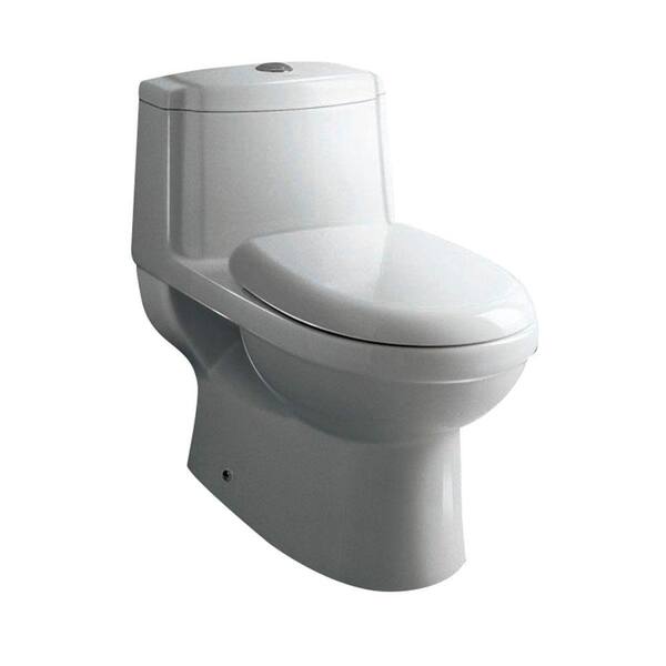 Fresca Dorado 1-piece 0.800 GPF Dual Flush Elongated Toilet in White