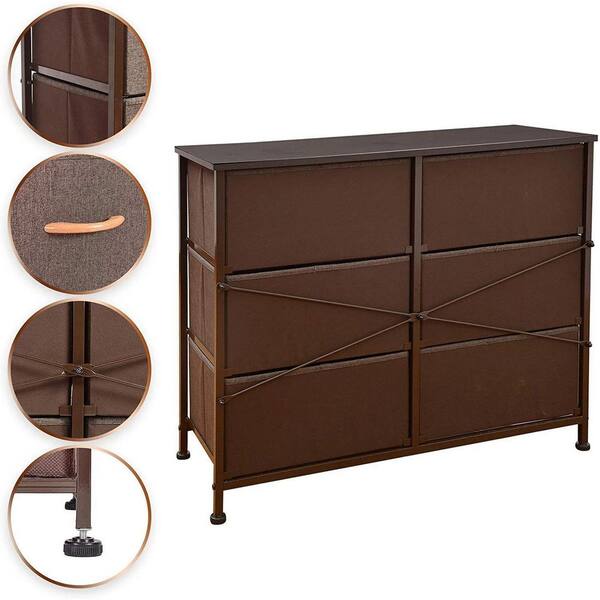 Gymax 23.5 in. W x 15.5 in. D x 38 in. H 4 Drawer Dresser Tall Wide Storage  Organizer Unit w/Wooden Top Fabric Bins GYM09672 - The Home Depot