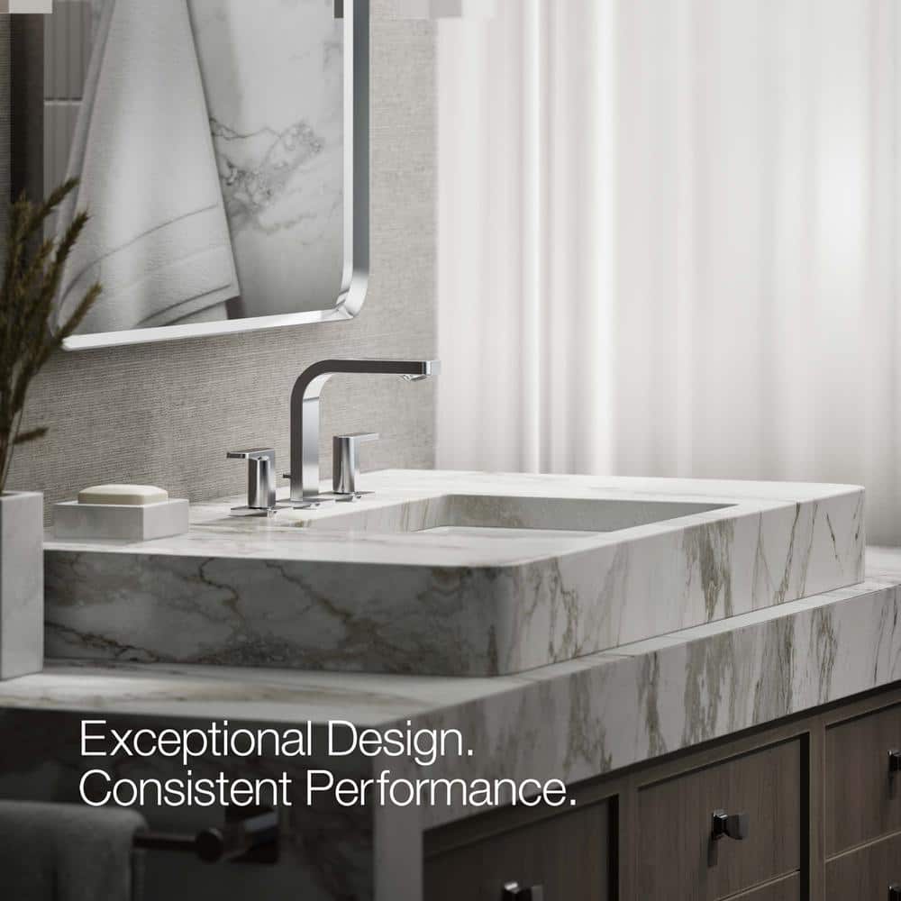 Polished Chrome Modern Widespread Bathroom Faucet with Lever Handles