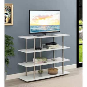 Designs2Go 47.25 in. White XL Highboy TV Stand fits TVs up to 55 in. with 4-Shelves
