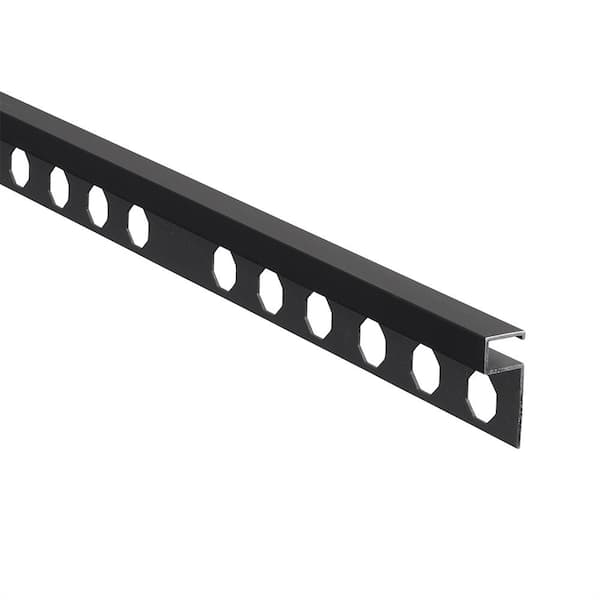 Novolistel 3 Matt Black 1/2 in. x 98-1/2 in. Aluminum Tile Edging Trim