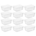 Adumly Set of 12PCS 144 Quart Home Clear Plastic Latch Stack Tubs Storage  Box Container