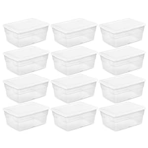 16 Qt. Plastic Storage Box Containers in Clear (12-Pack)