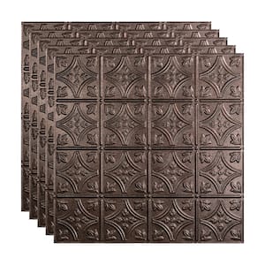 Traditional #1 2 ft. x 2 ft. Smoked Pewter Lay-In Vinyl Ceiling Tile (20 sq. ft.)
