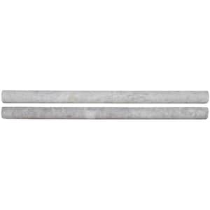 Fantasy Gray Pencil Molding 3/4 in. x 12 in. Polished Marble Wall Tile