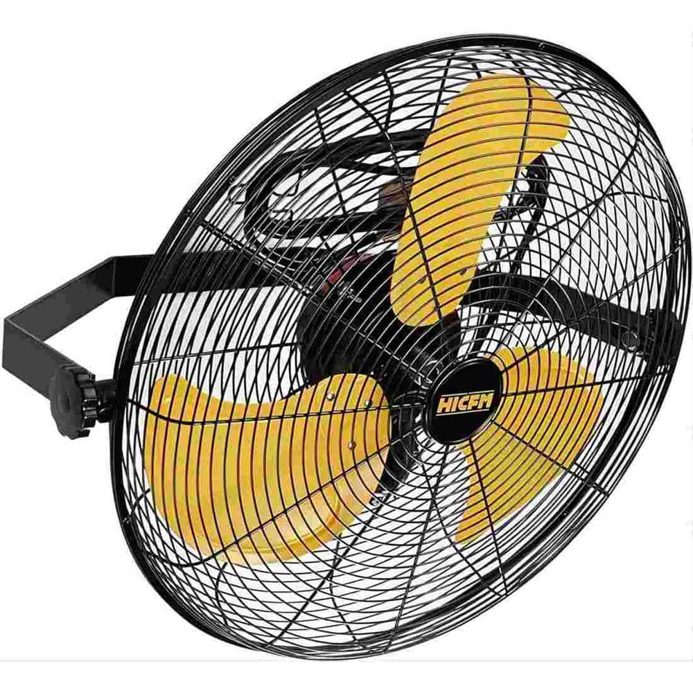 Deeshe 18 in. 3 Fan Speeds High Velocity Wall Fan in Black with 180&deg; Tilting