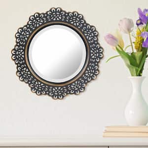 9.6in x 12.5in Classic Round Metal Lace Framed Accent Mirror