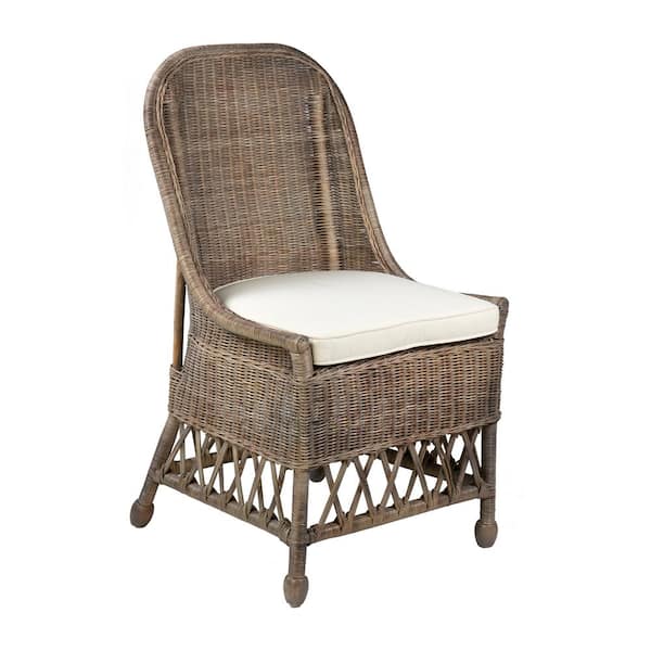 East At Main Kristine Grey Wash Rattan Dining Chair
