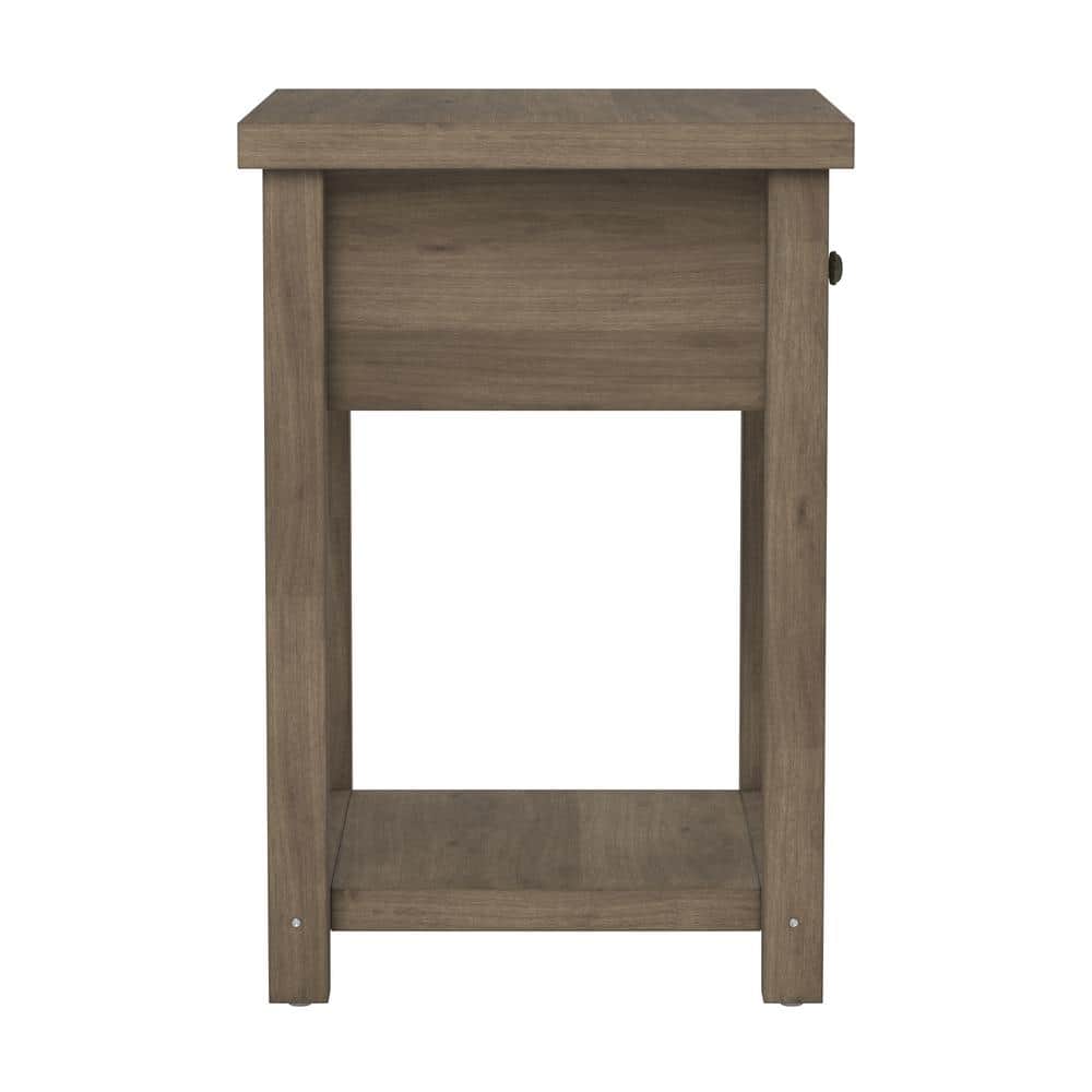 Knotty Gray Oak Rectangular Accent Table with Storage