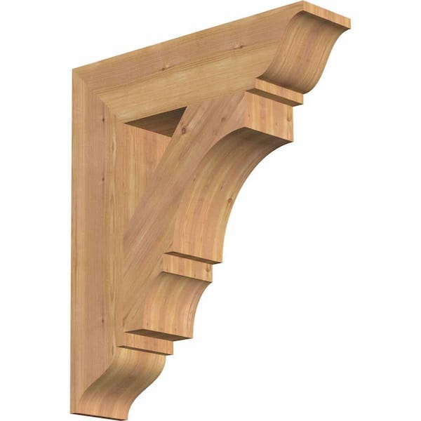 Ekena Millwork 5.5 in. x 28 in. x 24 in. Western Red Cedar Balboa Traditional Smooth Bracket