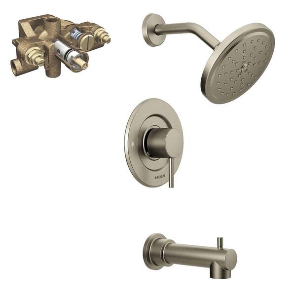 MOEN Align Single-Handle 1-Spray Moentrol Tub and Shower Faucet Trim Kit with Valve in Brushed Nickel (Valve Included)