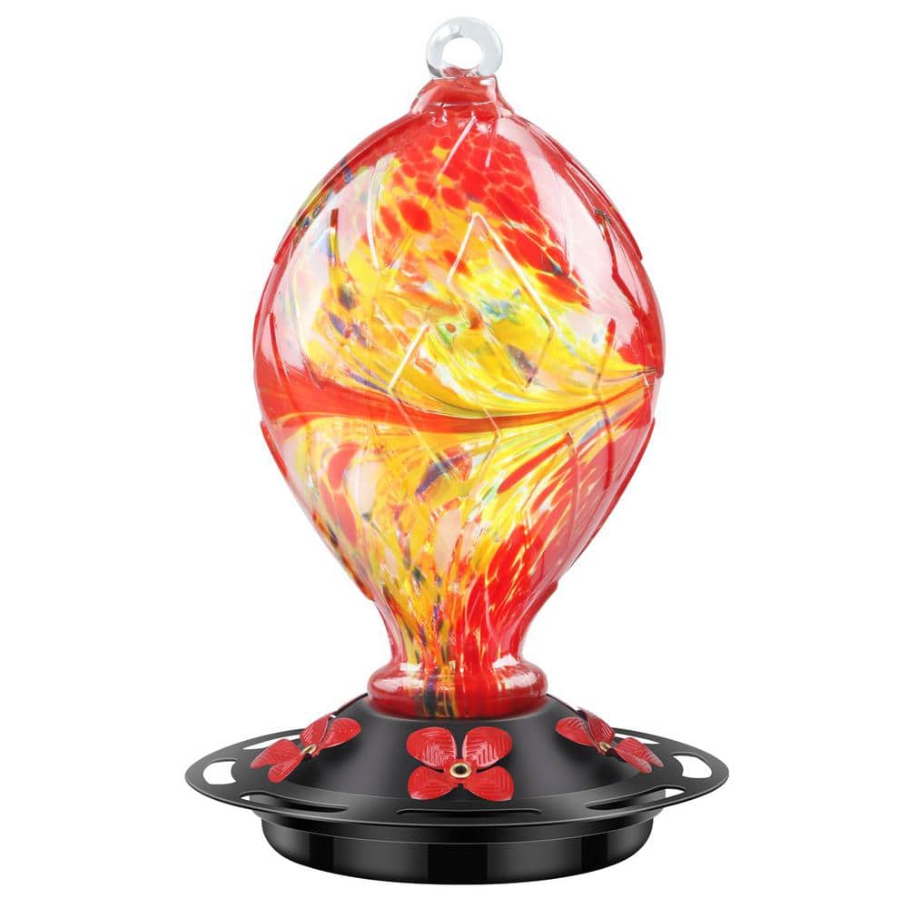 Unique Red Glass Hanging Humming Bird Nectar Feeder-30 oz. with Ant Moat (1-Pack) price history on PriceWatchPro