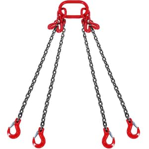 Chain Sling,1/4 in. x 5 ft. Lifting Chains with Hooks,G80 Engine Chain Hoist Lifts, 6600 lbs./3 Ton Lifting Sling Chains