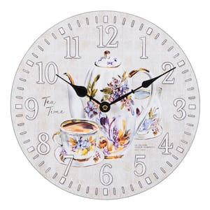 12 in. Round Tea Time Decorative Quartz Analog Wall Clock
