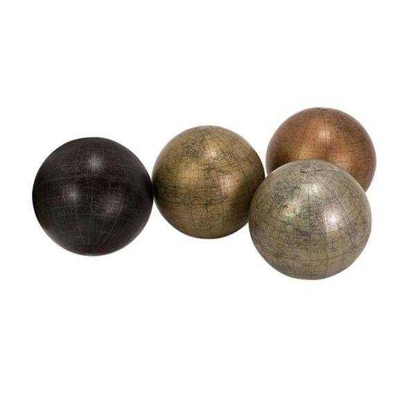 Generic unbranded 5 in. dia. Globe Spheres Decorative Sculpture in Assorted Colors (Set of 4)