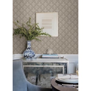 Brown Frances Taupe Fishscale Wallpaper Sample