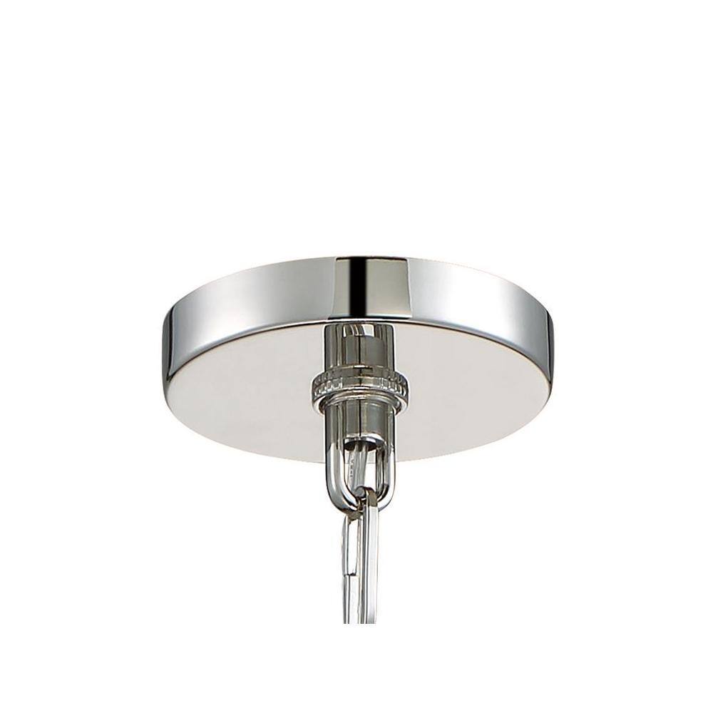 Polished Nickel Mini Chandelier with Silk Shade